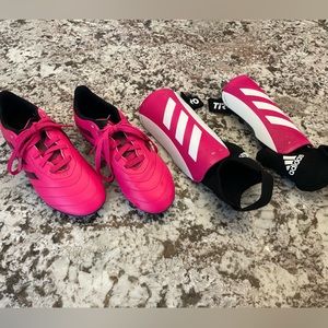 Pink Adidas kids cleats